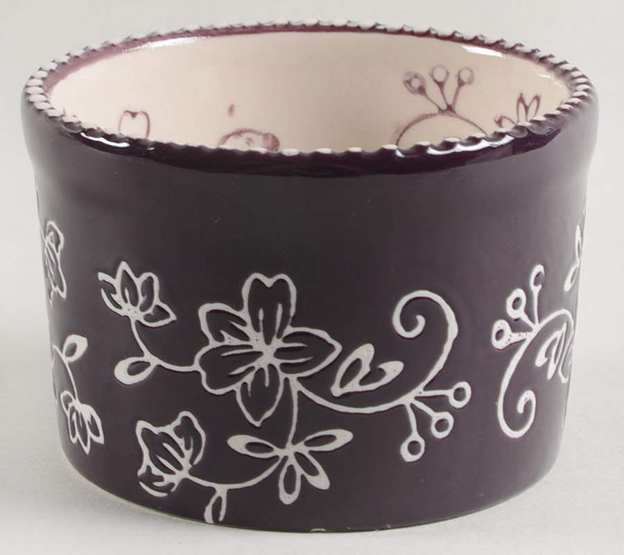 Floral Lace Eggplant Ramekin by Temp-Tations-1