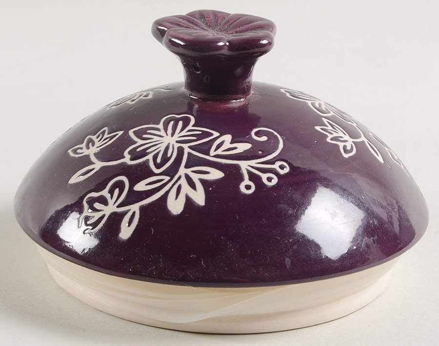 Floral Lace Eggplant Lid for Large Canister by Temp-Tations-1