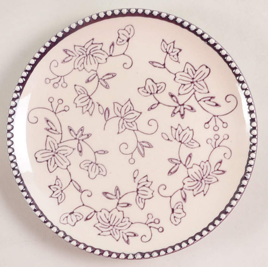 Floral Lace Eggplant Coupe Bread & Butter Plate by Temp-Tations-1