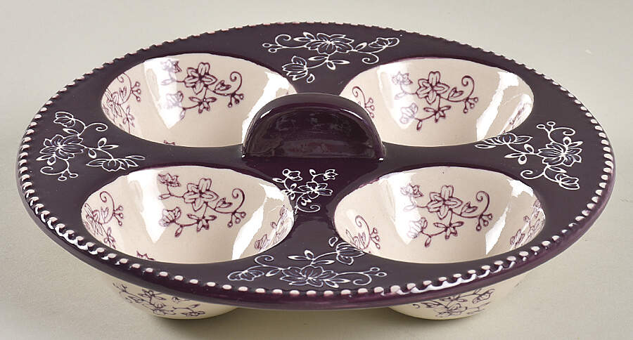 Floral Lace Eggplant Poached Egg Tray for 9" Round Multifunction Baker by Temp-Tations-1