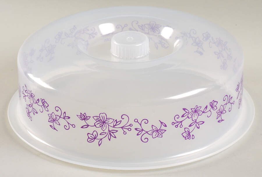 Floral Lace Eggplant Plastic Lid for 9" Round Multifunction Baker by Temp-Tations-1