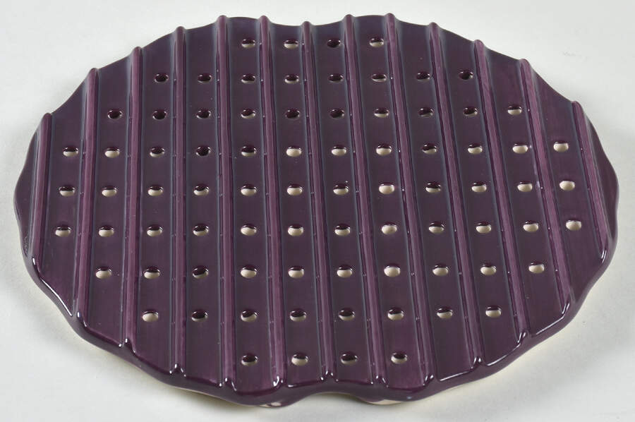 Floral Lace Eggplant Grill Insert for 9" Round Multifunction Baker by Temp-Tations-1