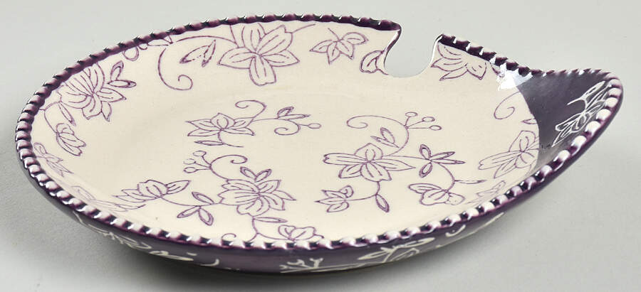 Floral Lace Eggplant Lid-It Saucer for 24 Oz Soup Mug by Temp-Tations-1