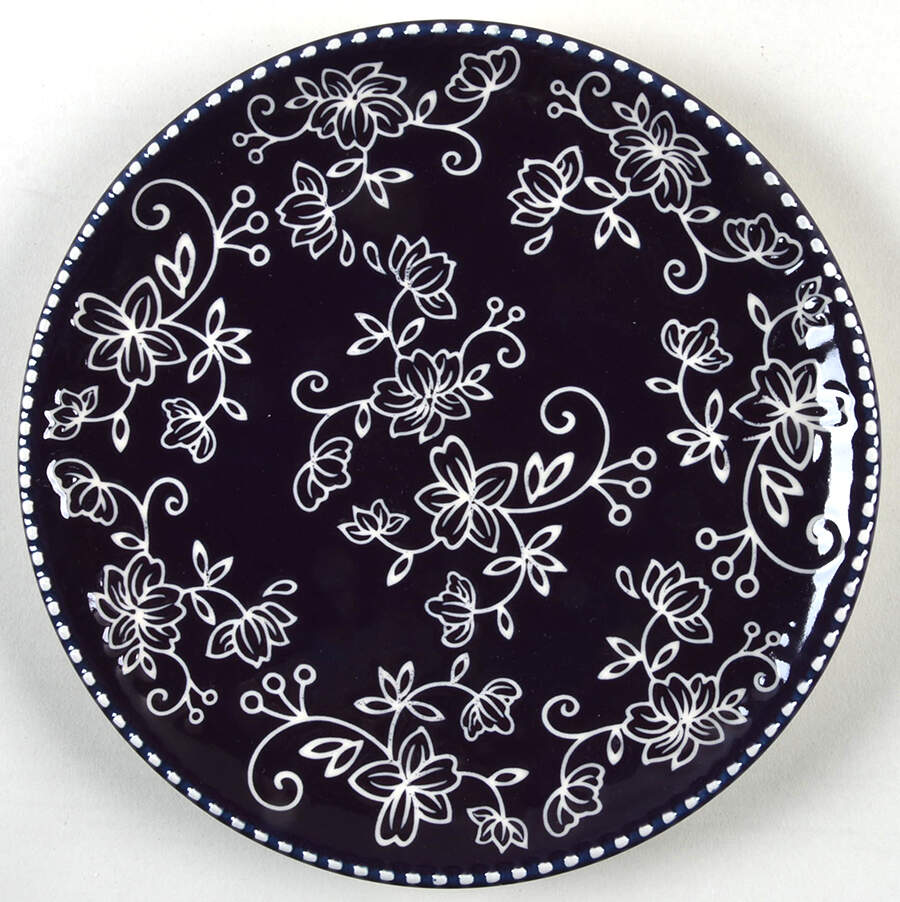 Floral Lace Eggplant Salad Plate by Temp-Tations-1