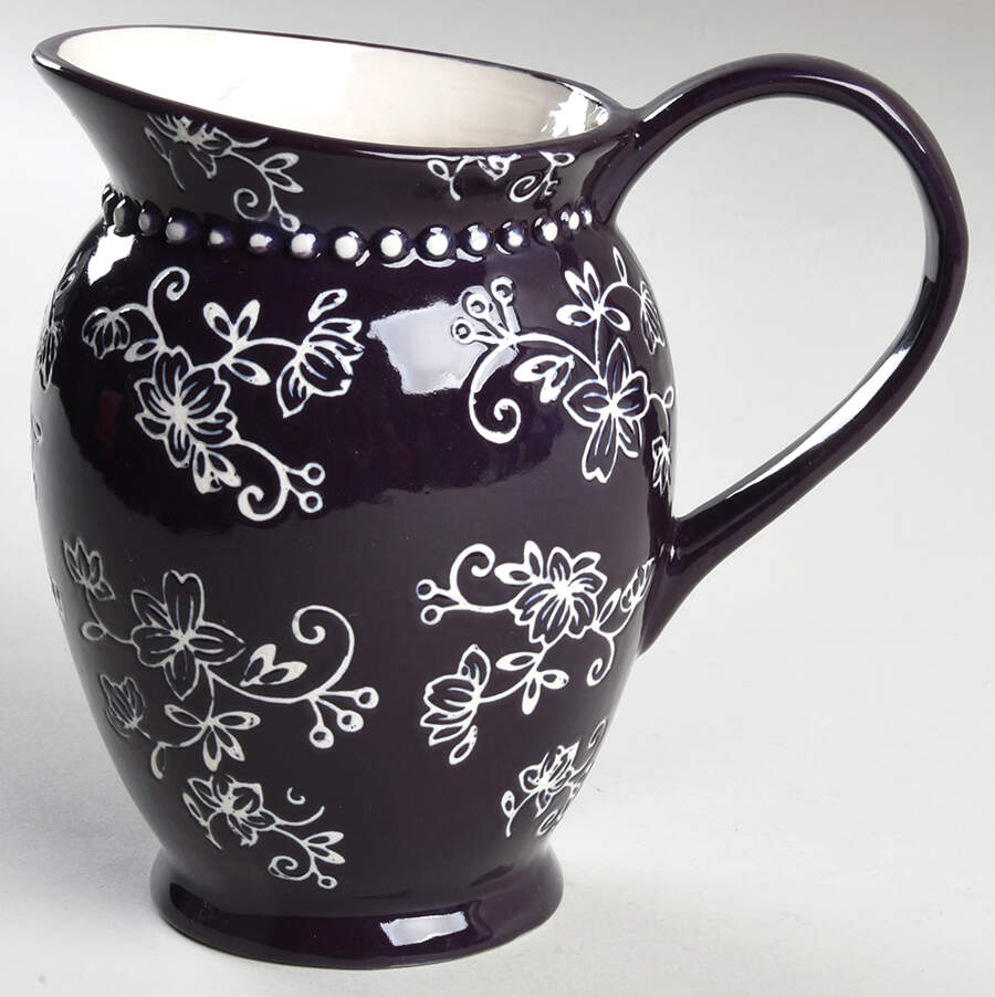 Floral Lace Eggplant 20 Oz Pitcher by Temp-Tations-1