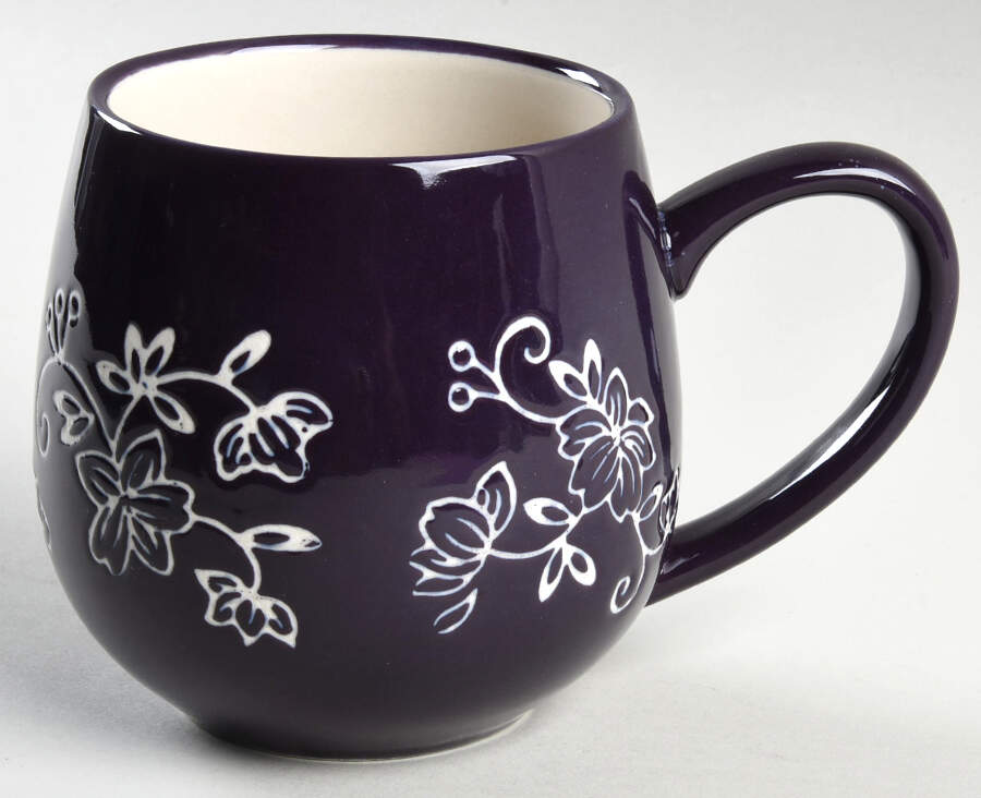 Floral Lace Eggplant Mug by Temp-Tations-1