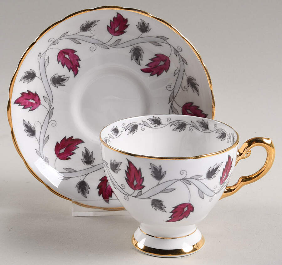 D591 Footed Cup & Saucer Set by Tuscan - Royal Tuscan-1