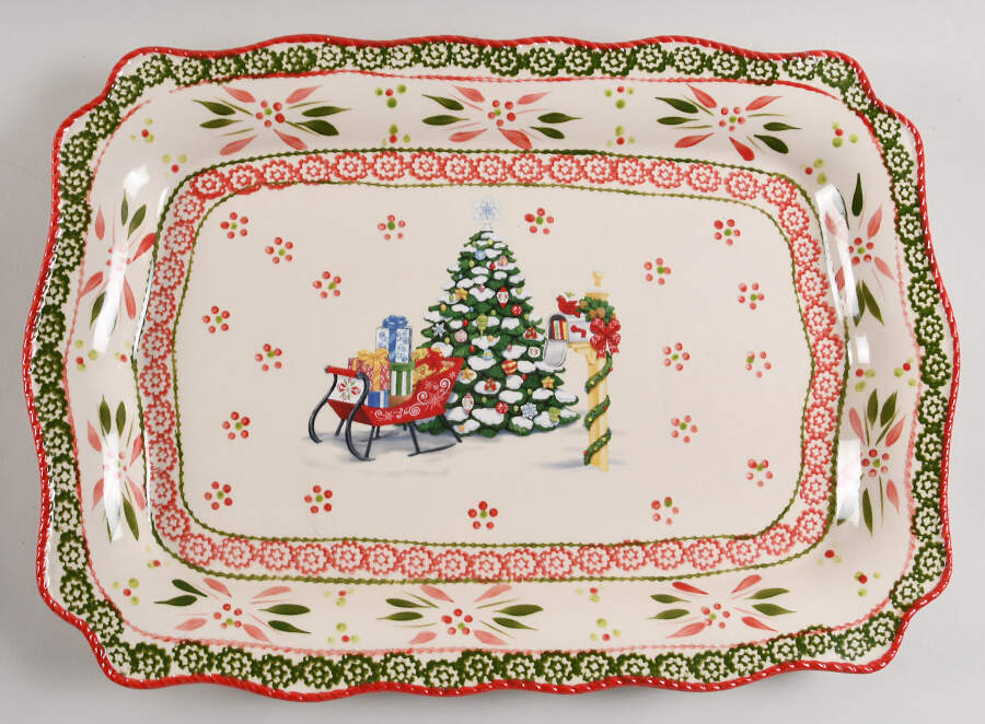 Old World Holiday 19" Rectangular Serving Platter by Temp-Tations-1