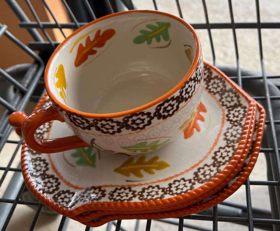 Harvest Flat Cup & Saucer Set by Temp-Tations-1