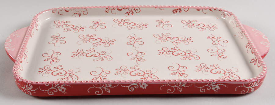 Floral Lace Romance 13" Rectangular Handled Lid-It for 13" Baker by Temp-Tations-1