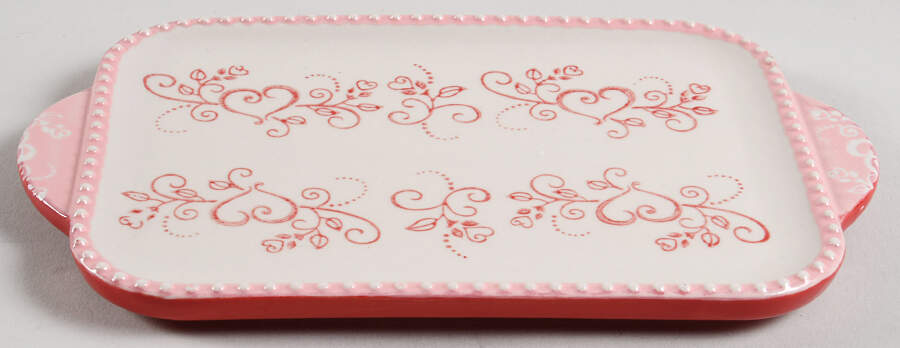 Floral Lace Romance 8" Rectangular Handled Lid-It for 8" Baker by Temp-Tations-1