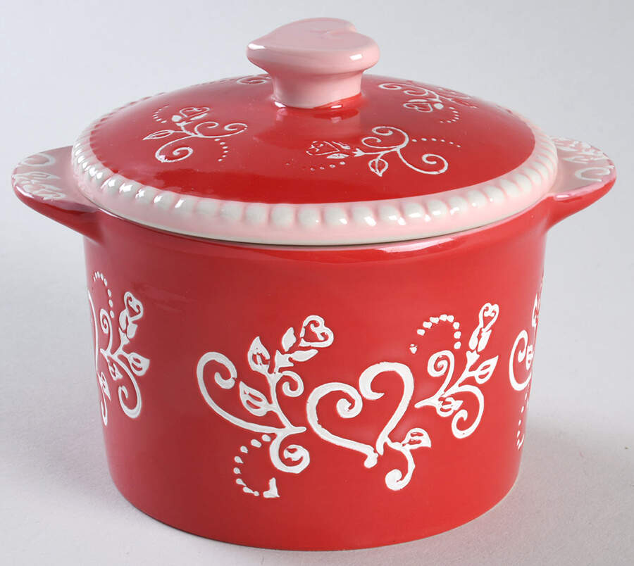 Floral Lace Romance Round Covered Baker by Temp-Tations-1