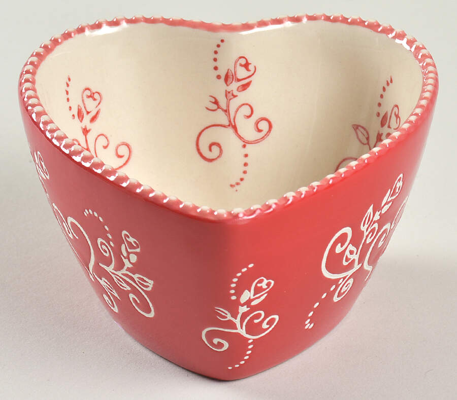 Floral Lace Romance Heart Shape Ramekin by Temp-Tations-1