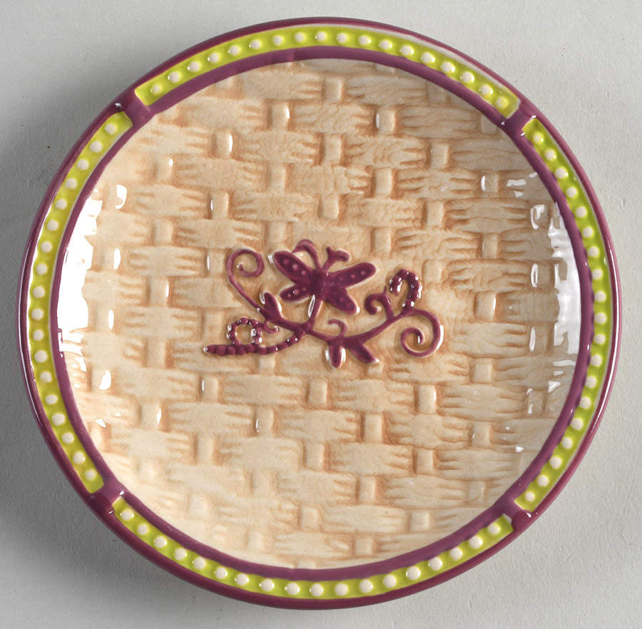 Floral Lace Basketweave Spring Bread & Butter Plate by Temp-Tations-1