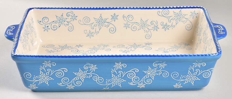 Floral Lace Winter 15" Rectangular Baker by Temp-Tations-1