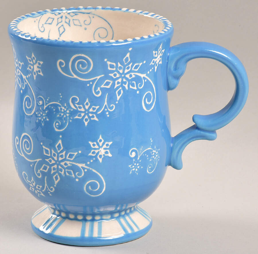 Floral Lace Winter Footed Mug by Temp-Tations-1