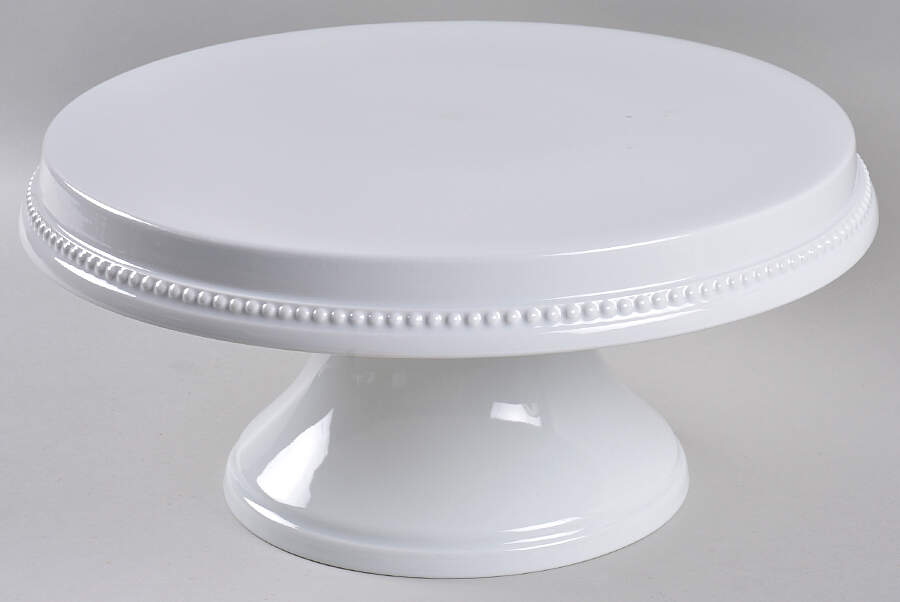 Beaded Cream Footed Cake Plate by Threshold-1