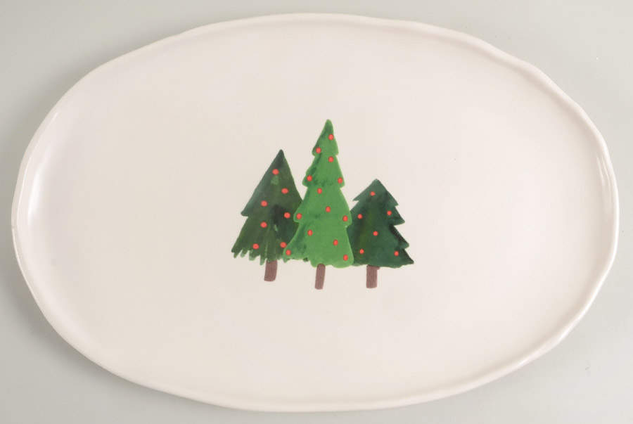 Oh Christmas Tree 16" Oval Serving Platter by Tabletops Unlimited-1