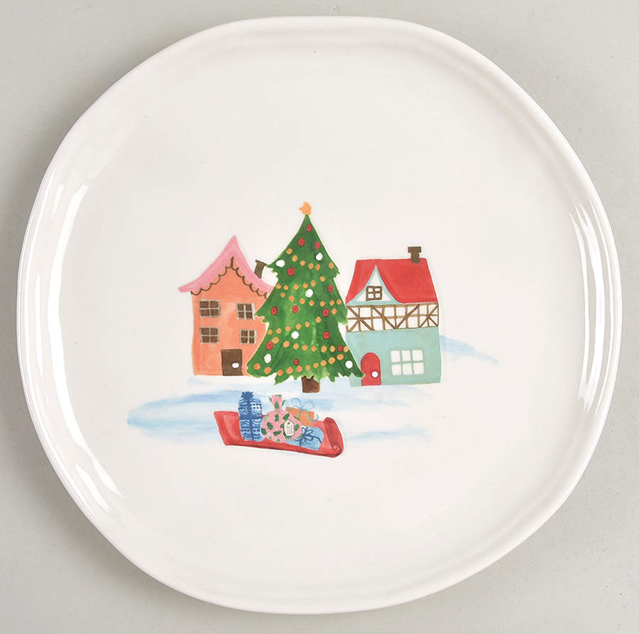 Christmas Village Salad Plate by Tabletops Unlimited-1