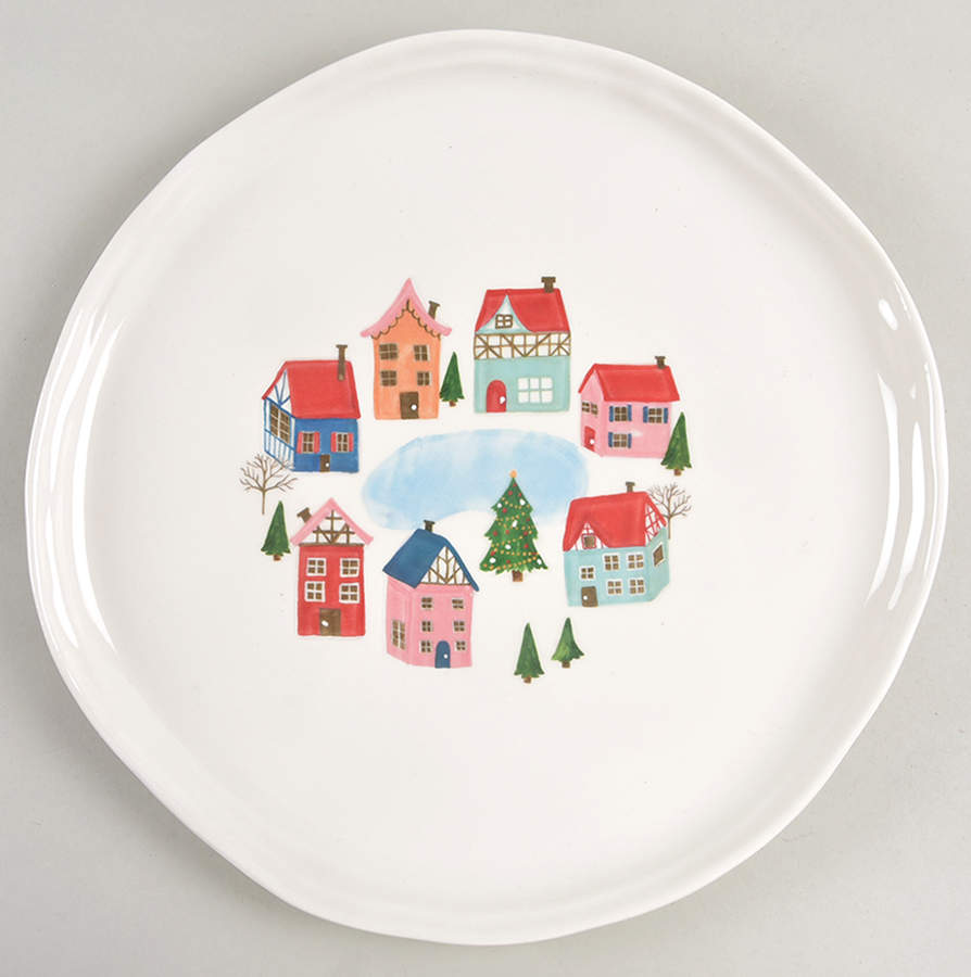 Christmas Village Dinner Plate by Tabletops Unlimited-1
