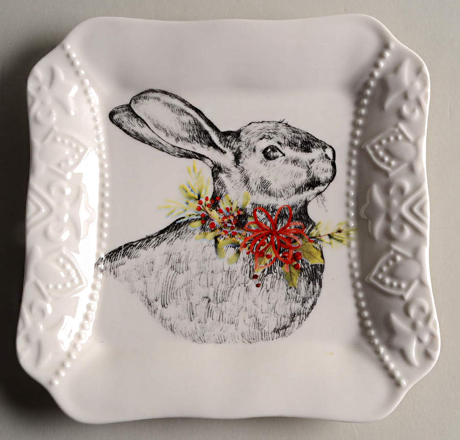 Furry Christmas Salad/Dessert Plate by Tabletops Unlimited-1