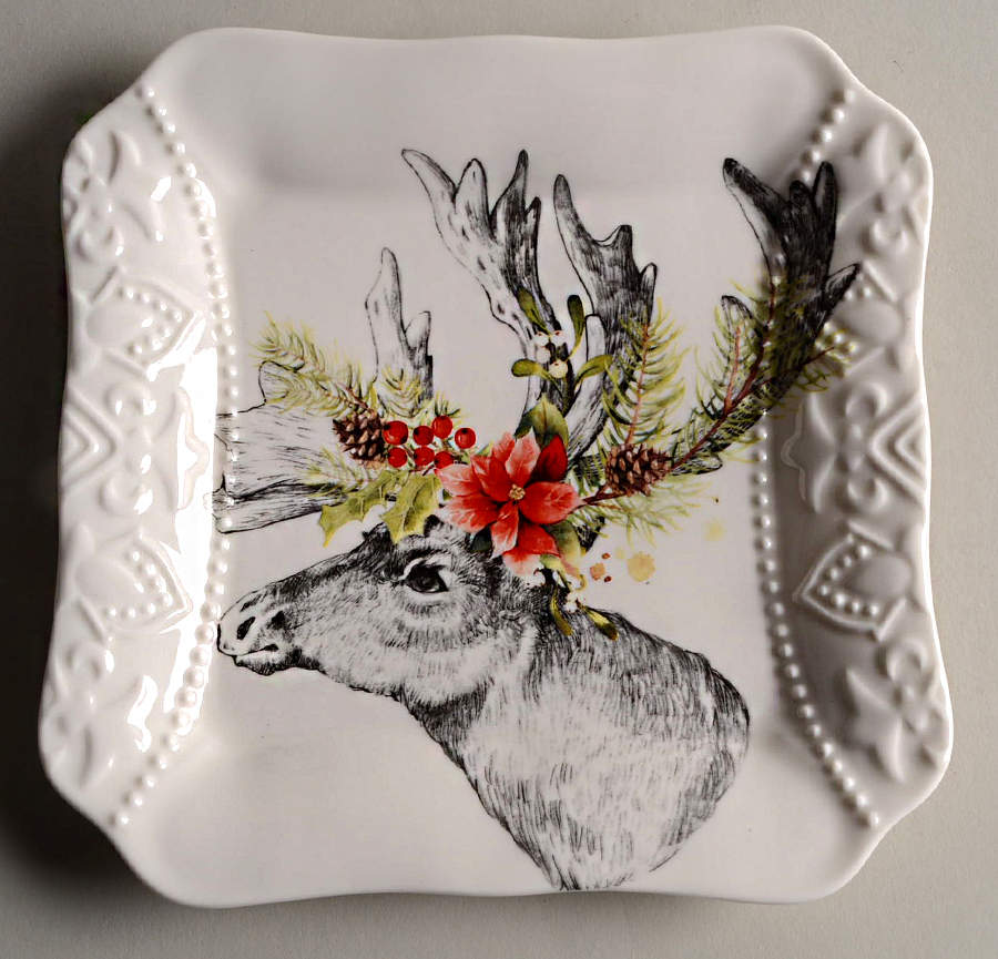 Furry Christmas Salad/Dessert Plate by Tabletops Unlimited-1