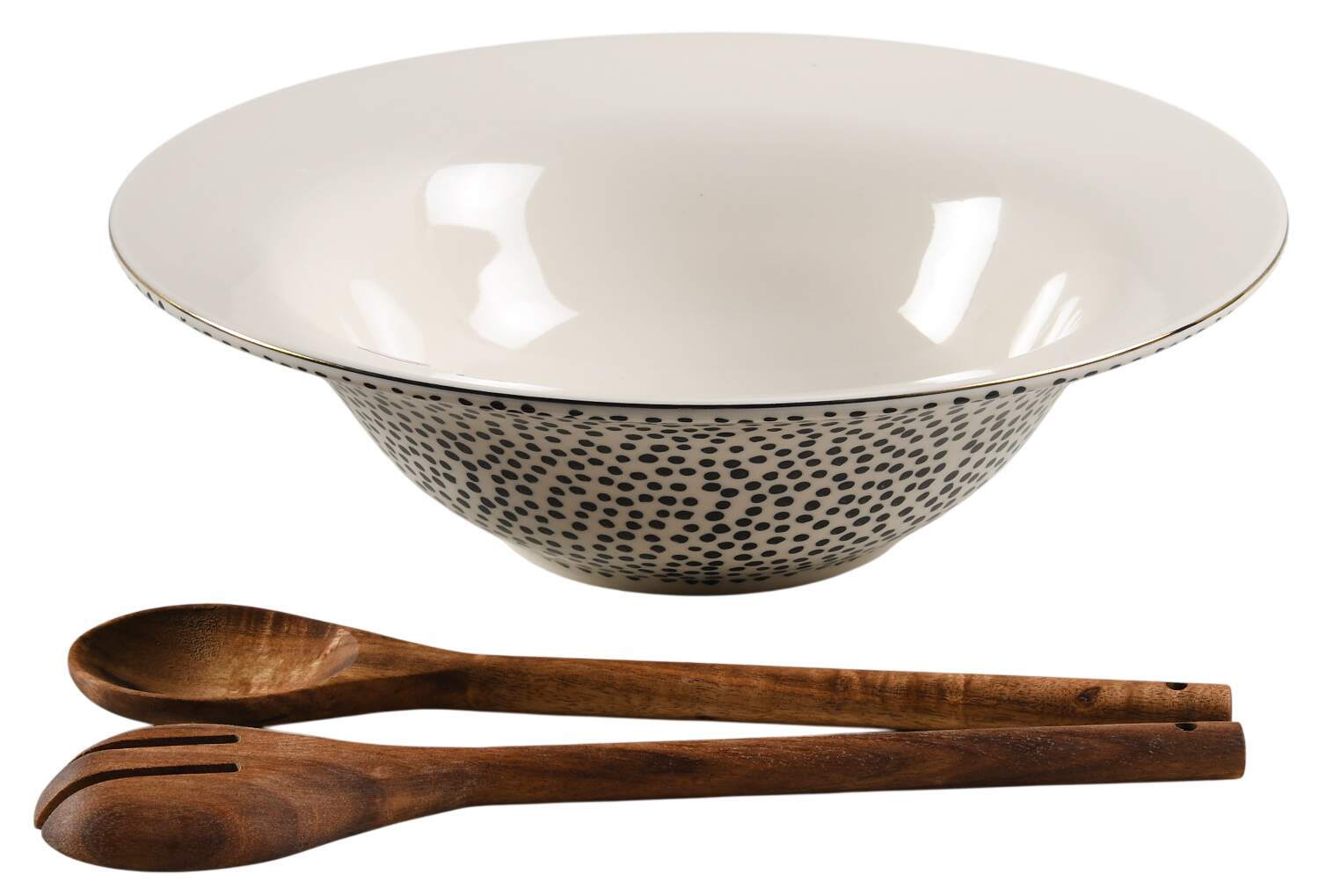 Polka Dot 3 Piece Salad Set (SB12 & SLD2W) by Thyme & Table-1