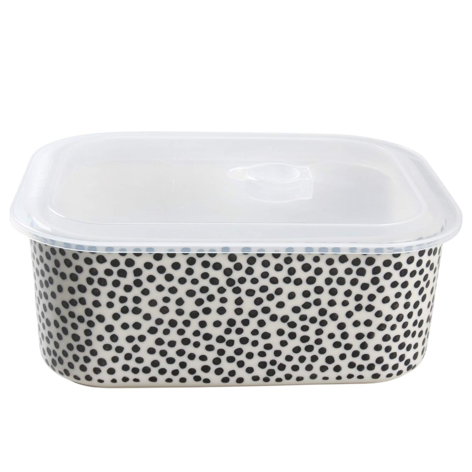 Polka Dot 8" Rectangular Baker & Plastic Lid by Thyme & Table-1