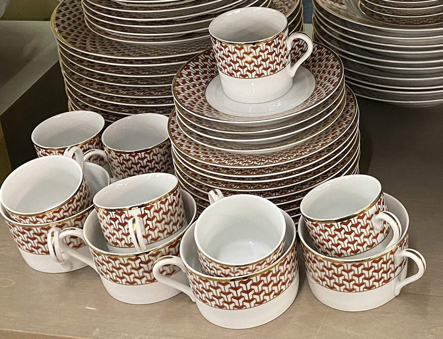 Manhattan Rust Flat Demitasse Cup & Saucer Set by Tiffany-1