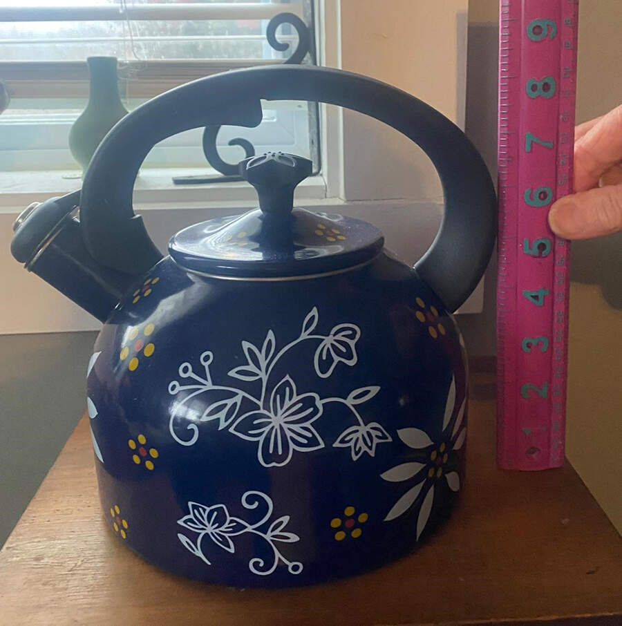 Classic Blue Metal Kettle & Lid by Temp-Tations-1
