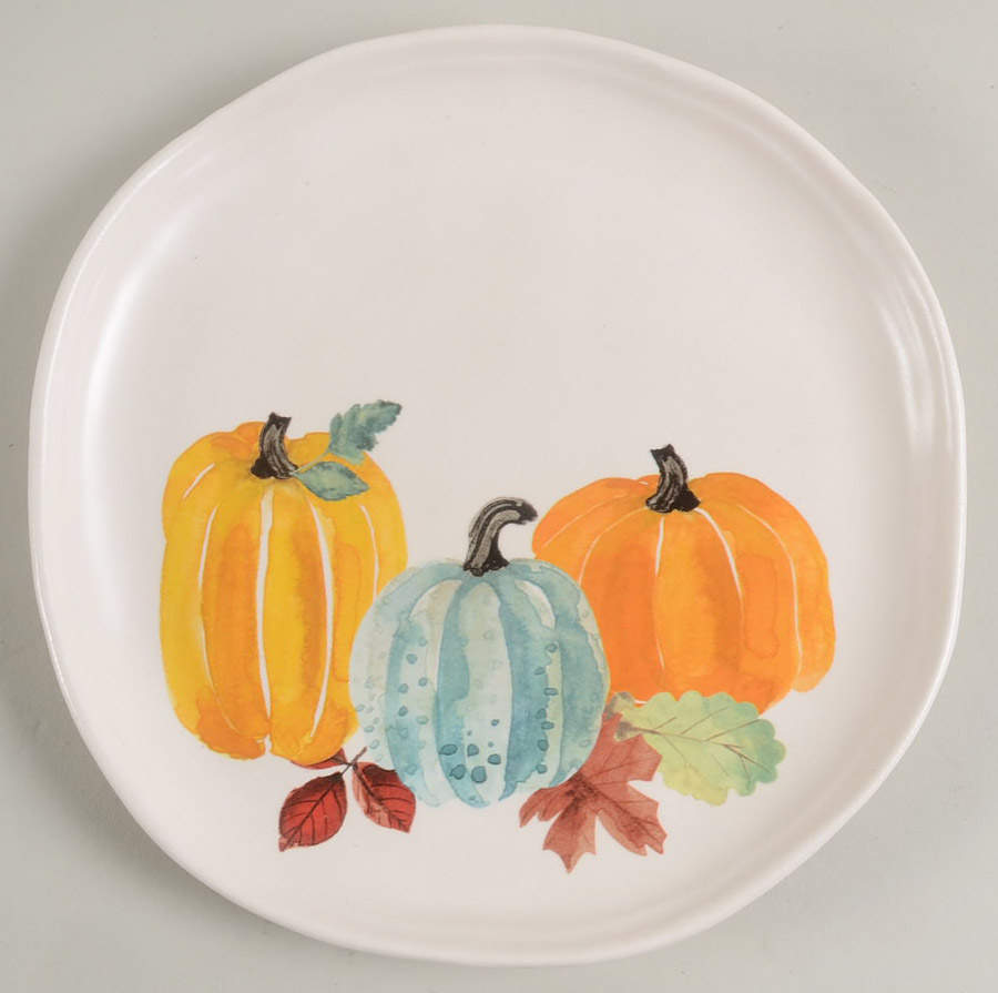 Scattered Pumpkin Leaf Salad Plate by Tabletops Unlimited-1