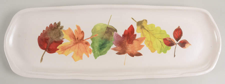 Scattered Pumpkin Leaf 16" Oblong Tray by Tabletops Unlimited-1