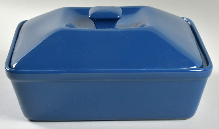 Nova Dark Blue (Denim) 2 Quart Square Casserole with Ceramic Lid by Ten Strawberry Street-1