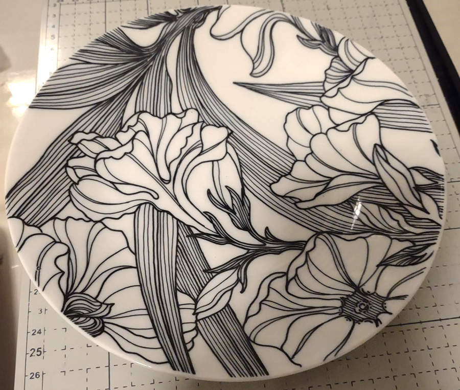Night Flower Dinner Plate by Tirschenreuth-1