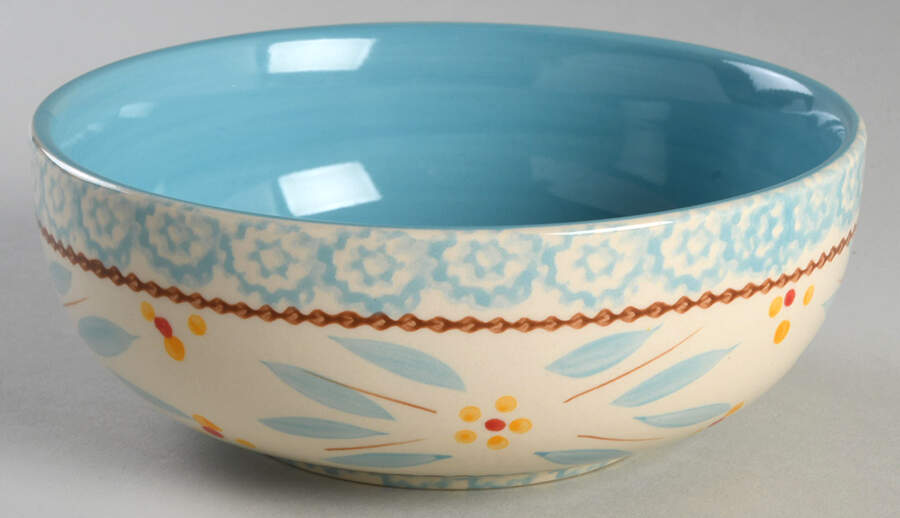 Old World Aqua Soup/Cereal Bowl by Temp-Tations-1