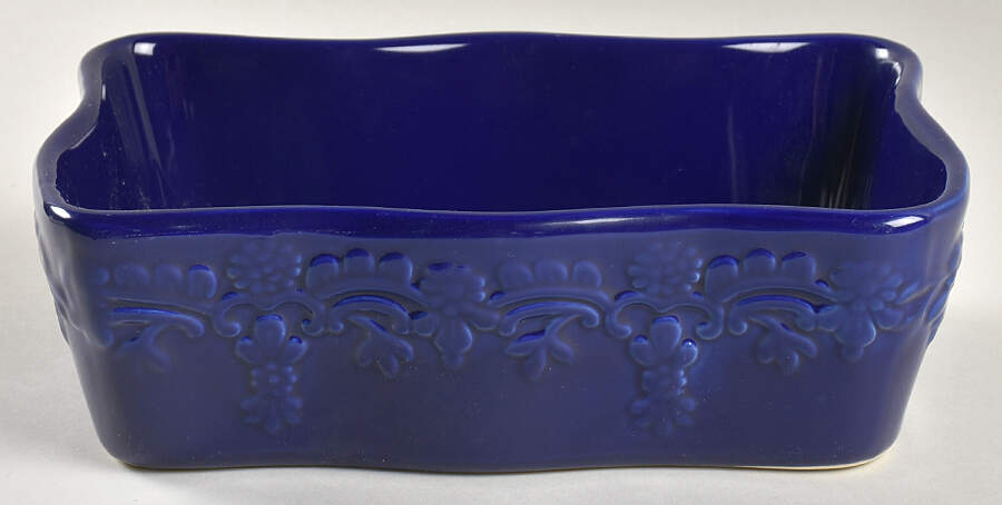 Fruit Basket Cobalt Loaf Pan by Temp-Tations-1