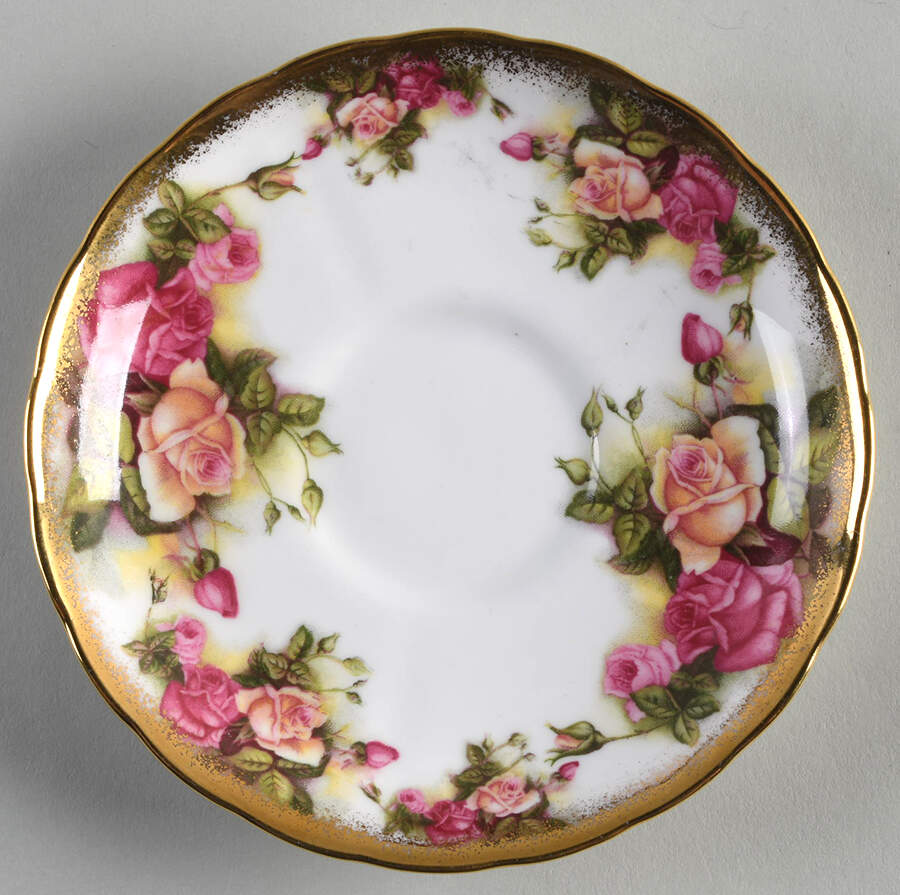 Victoria Rose-Brushed Gold Saucer by Tuscan - Royal Tuscan-1