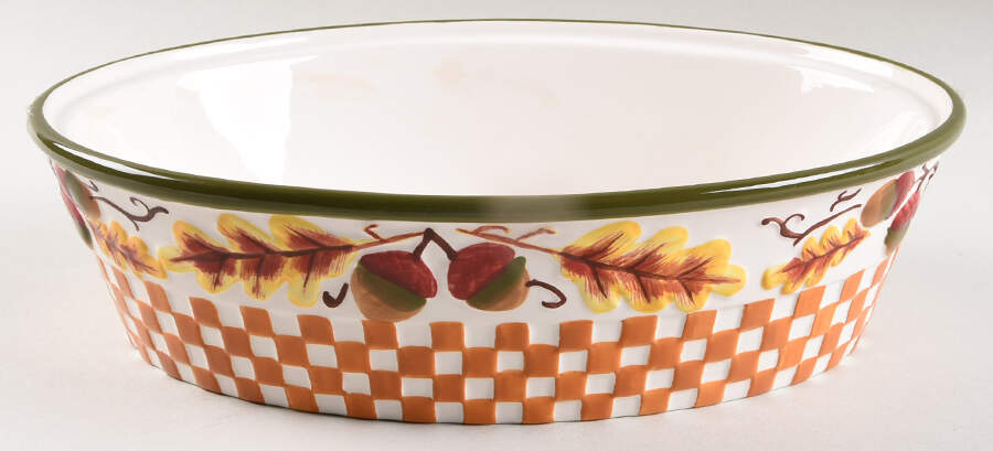 Fall Harvest 2 Quart Oval Covered Casserole No Lid by Temp-Tations-1