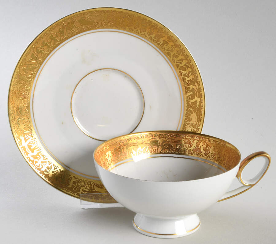 TIR740 Footed Cup & Saucer Set by Tirschenreuth-1