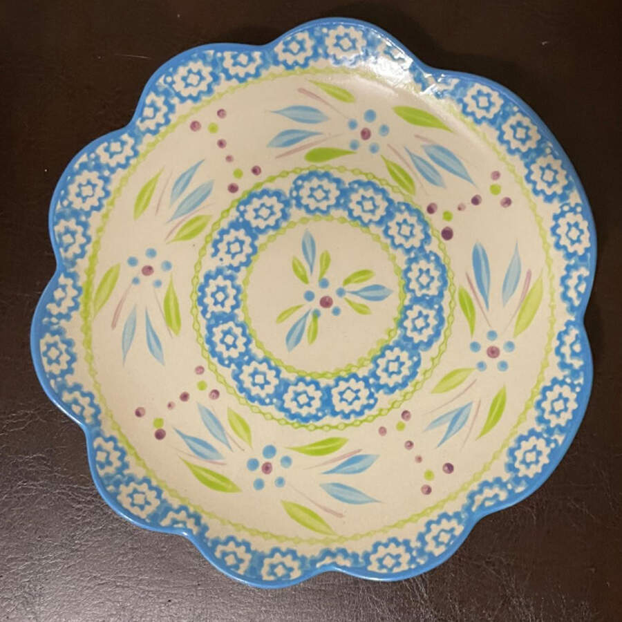 Old World Oceanfetti Scalloped Salad Plate by Temp-Tations-1