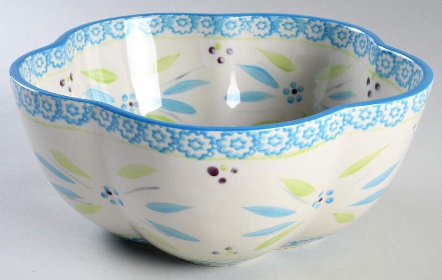 Old World Oceanfetti 9" Ruffled Bowl by Temp-Tations-1