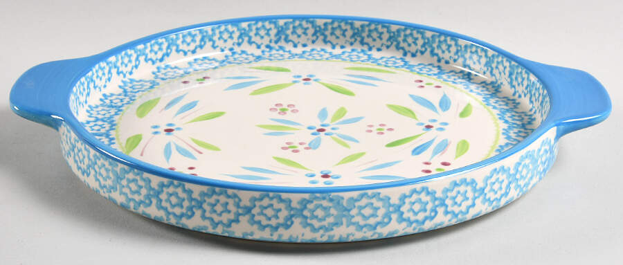 Old World Oceanfetti 11" Round Lid-It (Trivet,Tray,Baker Lid) by Temp-Tations-1