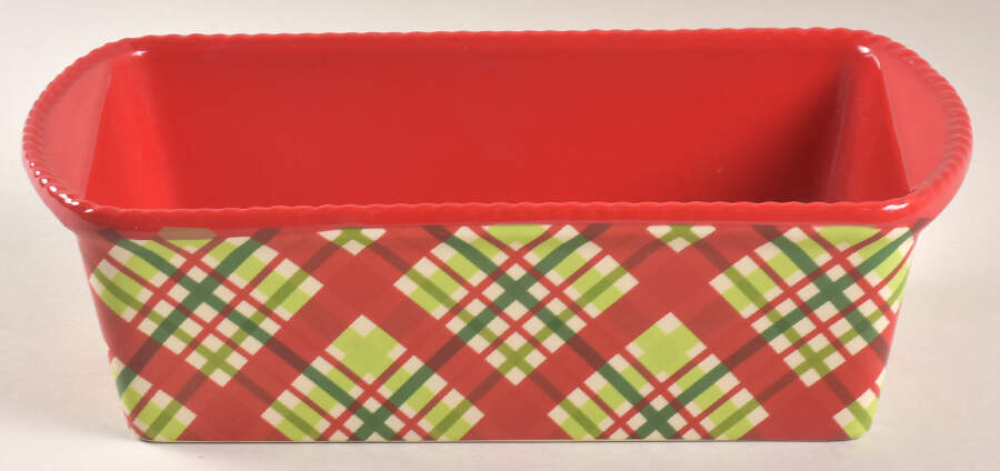 Plaid Holiday (Christmas) Loaf Pan by Temp-Tations-1