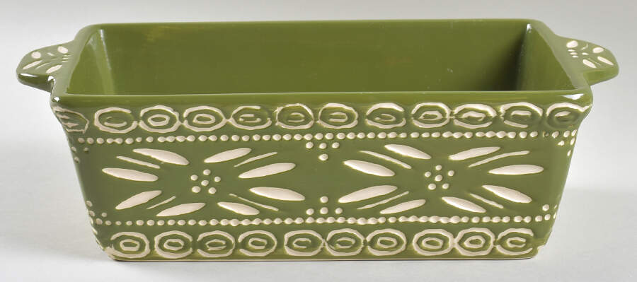 Carved Old World-Green 10" Rectangular Baker by Temp-Tations-1