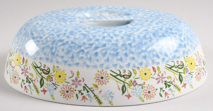 Bouquet Blue Lid for 2 Quart Oval Covered Casserole by Temp-Tations-1