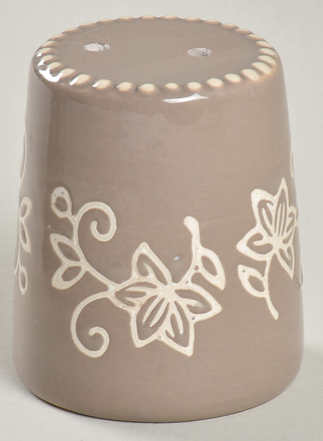 Floral Lace Taupe Salt Shaker (Centertaining Lazy Susan Set) by Temp-Tations-1