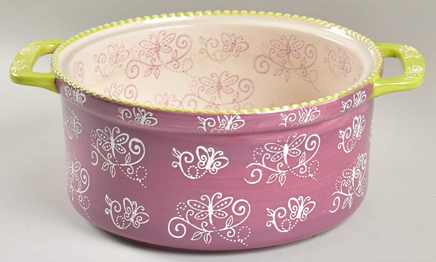 Floral Lace Spring 3 Quart Round Casserole No Lid by Temp-Tations-1