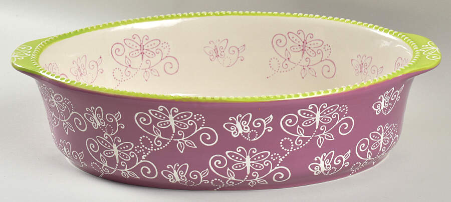 Floral Lace Spring 14" Oblong Baker by Temp-Tations-1