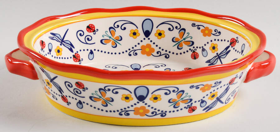 Spring Meadow 9" Oval Baker by Temp-Tations-1