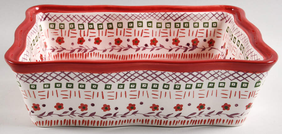 Tapestry Cranberry 10" Rectangular Baker,No Lid by Temp-Tations-1